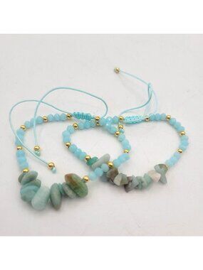 Aventurine Chip Bead Handmade Artisan Beaded Bracelets Lot of 2 Adjustable